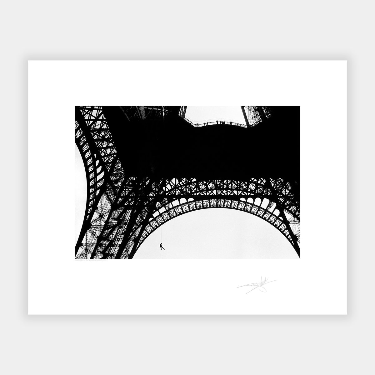 Hanging from the Eiffel Tower