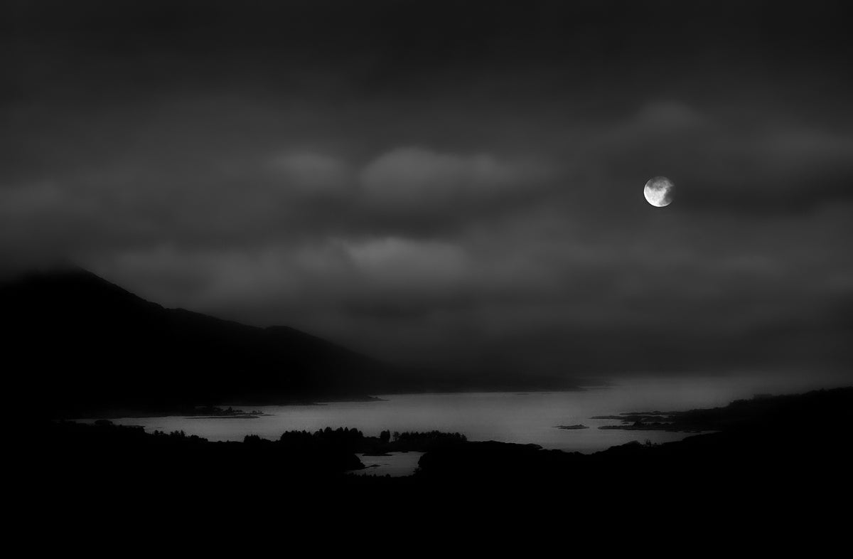 Moon over Castletownbere — Black & White Photography by Giles Norman