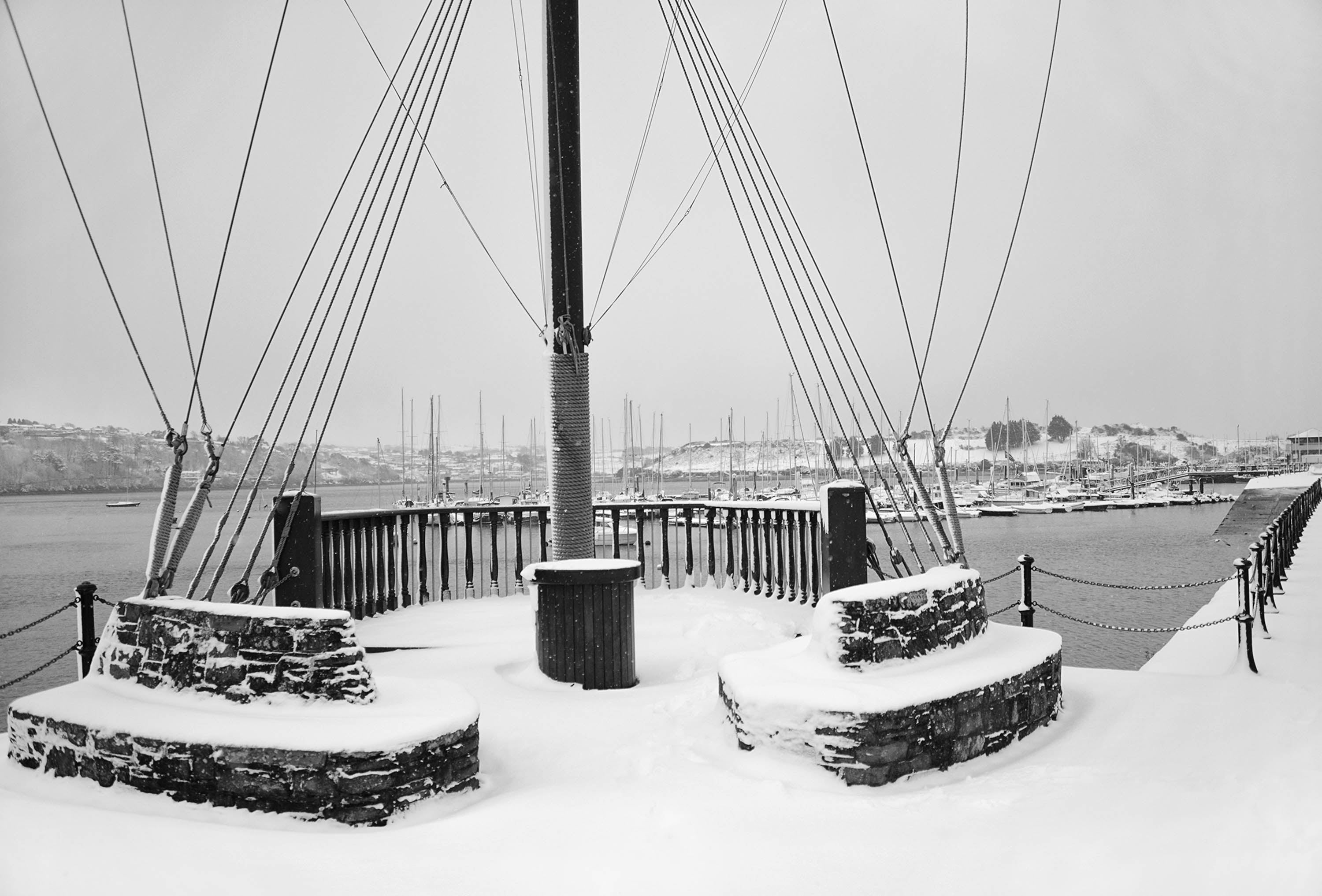 The mast Kinsale under snow Ireland 2018