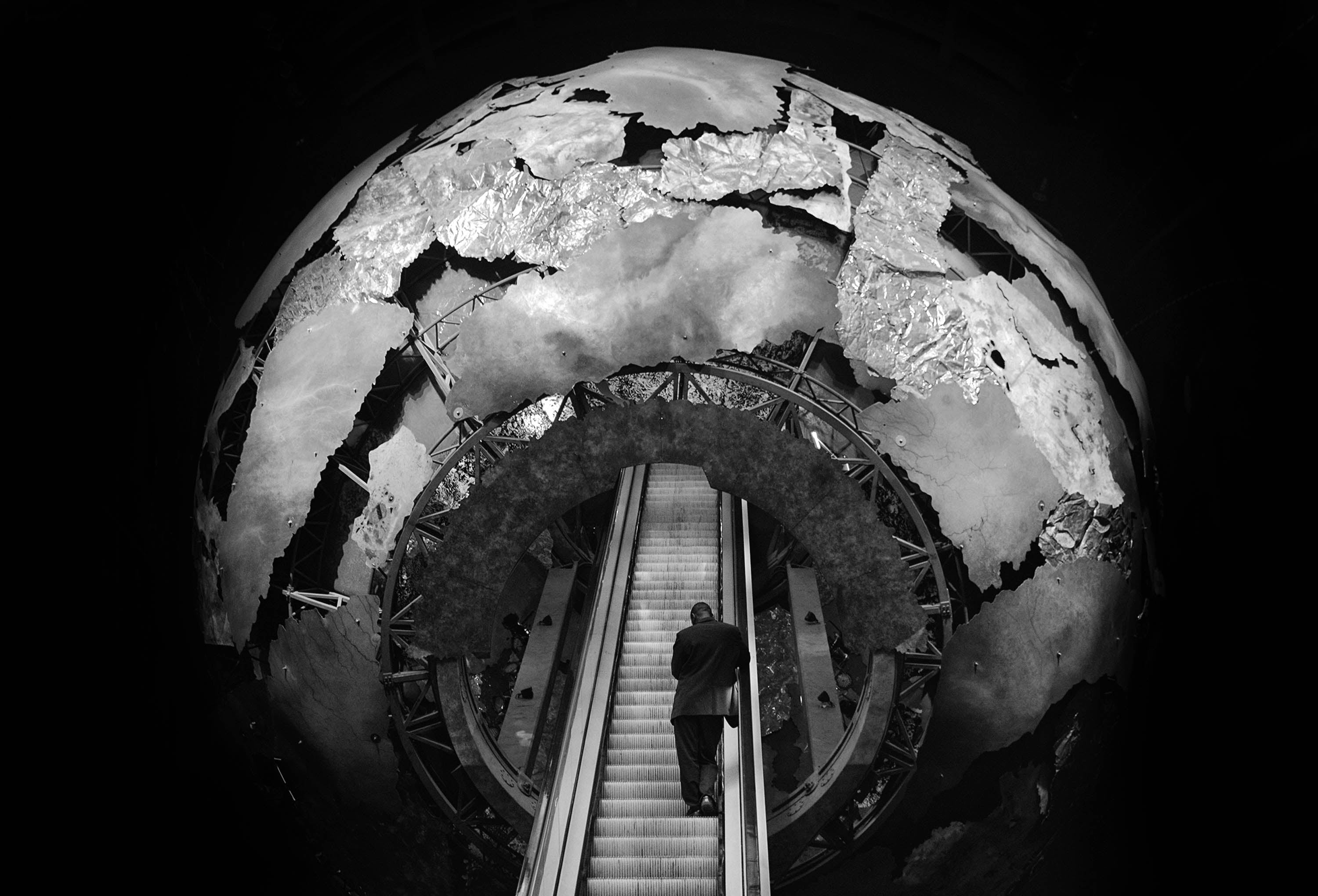 Man on an Escalator