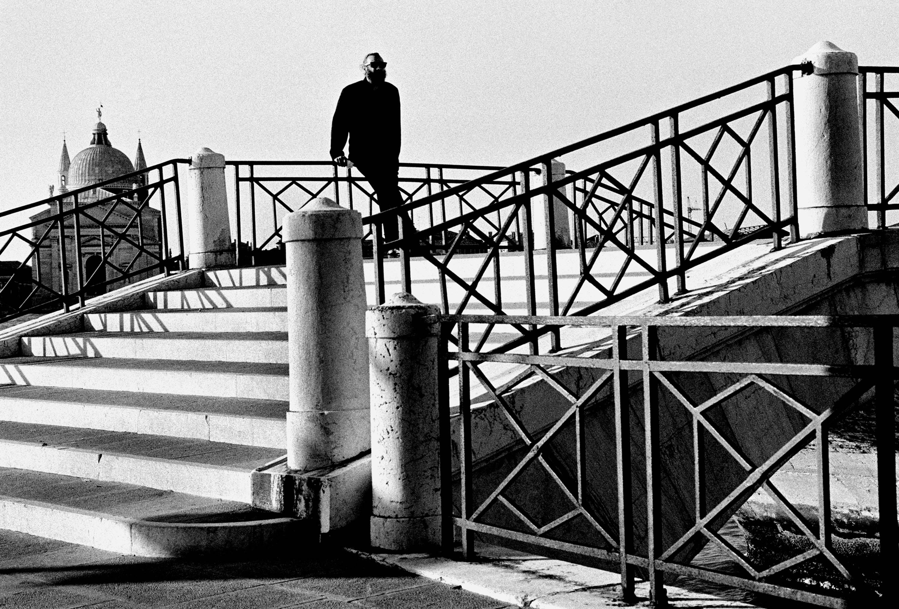Man on a bridge