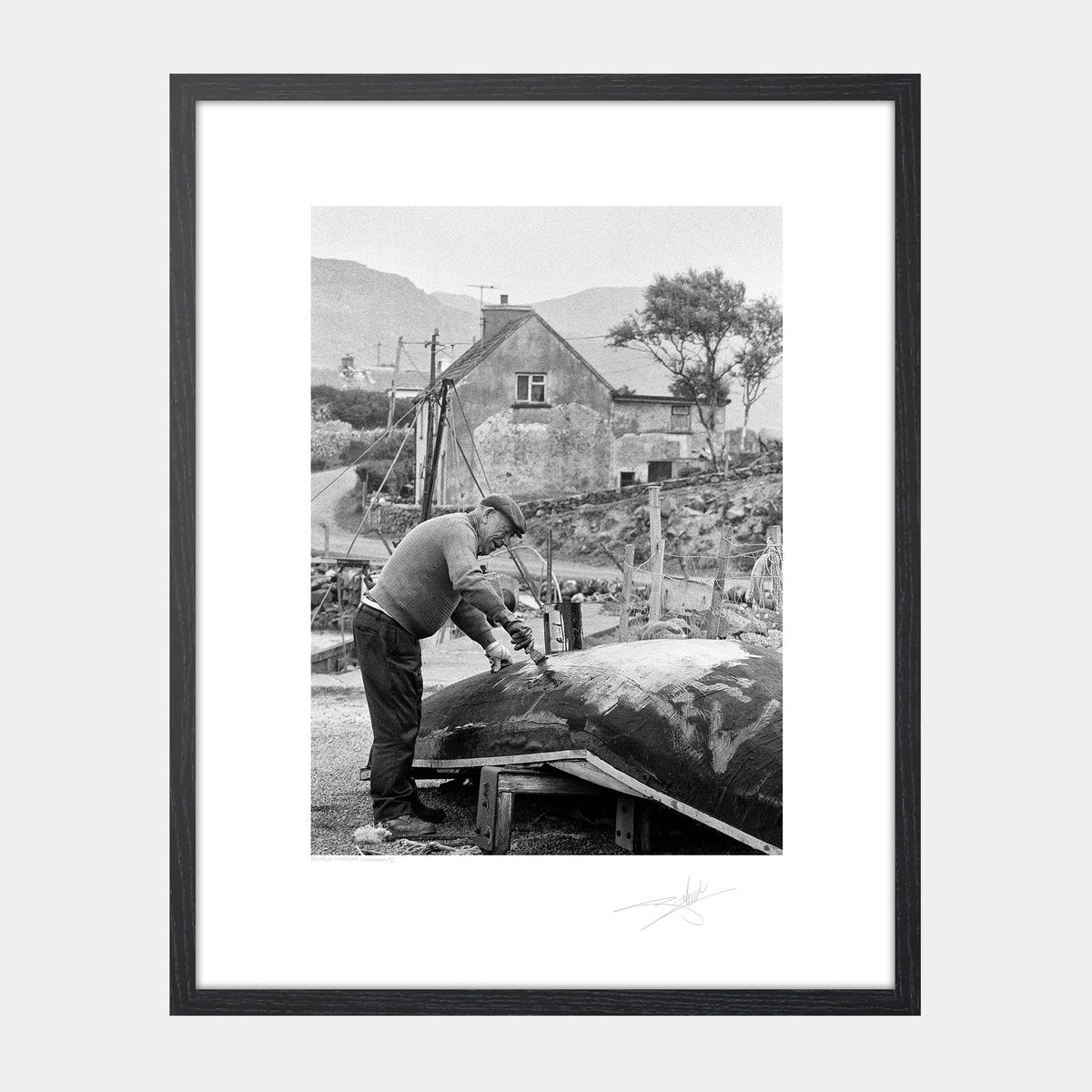 painting Curraghs, Connemara '92 Ireland