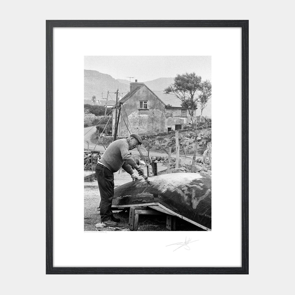 painting Curraghs, Connemara '92 Ireland