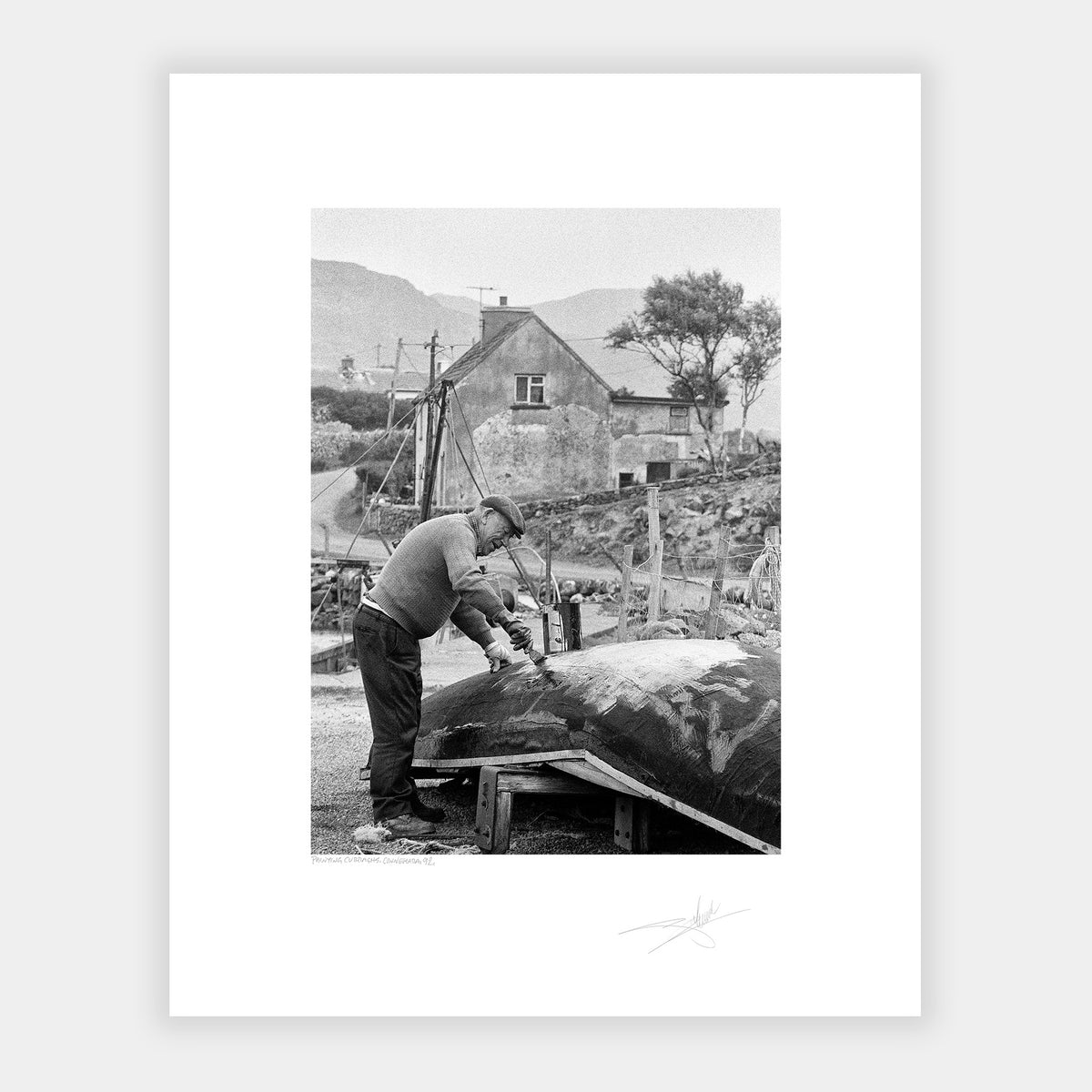 Painting Curraghs, Connemara '92 Ireland